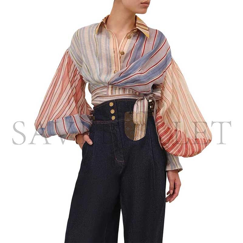 ZIMMERMANN REBELLION STRIPED BLOUSE 7031TC261